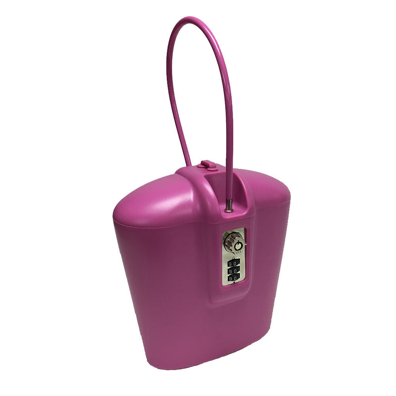 Lightweight pink portable safe with keyless combination lock